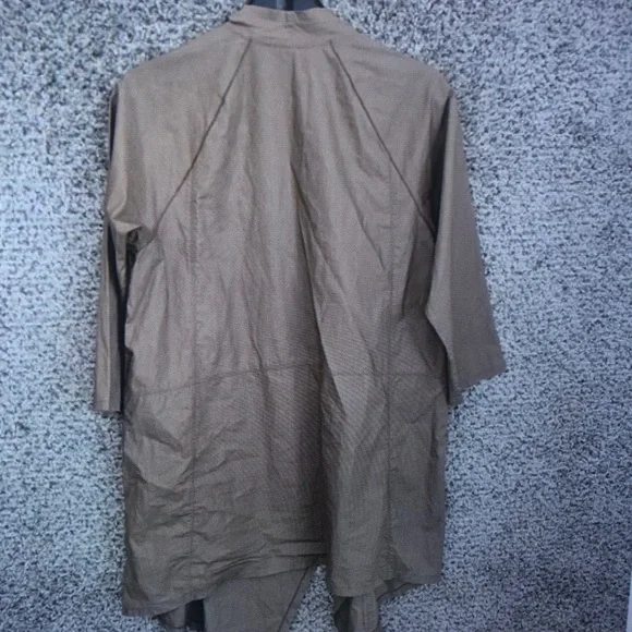 Lightweight Draped Brown Open-Front Jacket - Picture 7 of 8